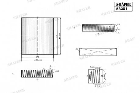 Фильтр салона Mitshubishi Colt 02-12; Smart Forfour 04-06; Roadster 03-05 SHAFER SA251