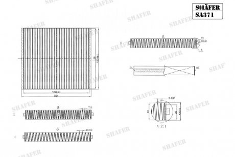 Фильтр салона Nissan Murano/X-Trail T30, Teana I, FX 35-50 01- LA371=LA452=LA517=LA943 SHAFER SA371