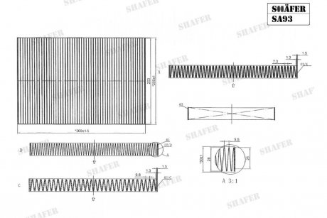 Фильтр салона Audi A4 01-08, A6 97-05 SHAFER SA93