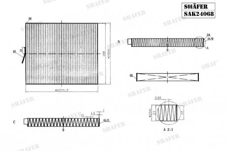 Фильтр салона Ford Explorer, Flex, Taurus, Lincol MKS, MKT, 09-19, угольный, (USA) SHAFER SAK24068