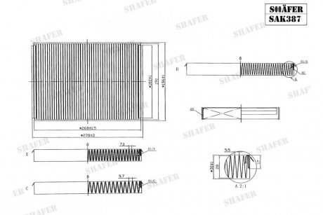 Фильтр салона Citroen C5, C6, Range Rover Evoque, Freelander II, Volvo S60 II, S80 II, XC60, 04-. угольный SHAFER SAK387