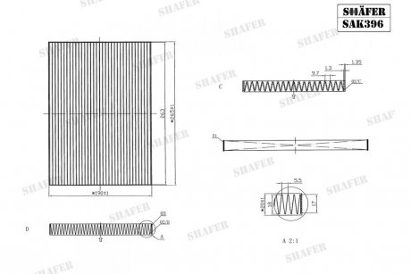 Фільтр салону Попередній перегляд Nissan QashQai I,II, X-Trail T31 SHAFER SAK396