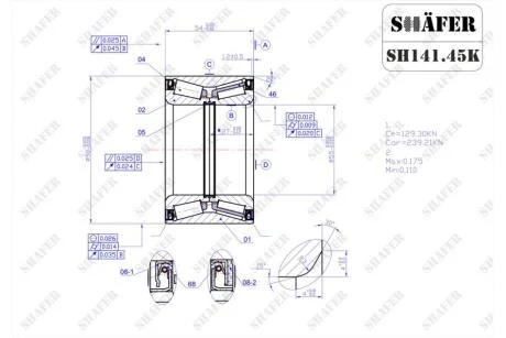 Підшипник передній Fiat Ducato, Jumper, Boxer (02-04) (90x55x54) ABS+ монт.ккт.+ SHAFER SH141.45K