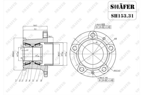 Ступица передняя Opel Astra G, Zafira A (98-09) 4 болти ABS- SHAFER SH153.31