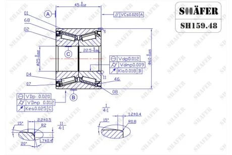 Підшипник задній Peugeot 307, C4 (00-)(60x25x45) SHAFER SH159.48