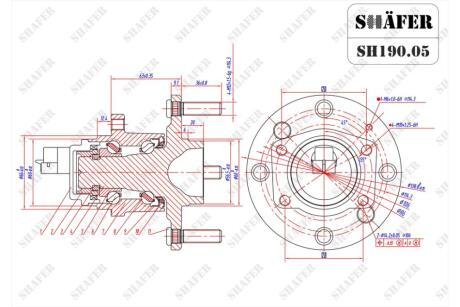 Ступица задняя Chevrolet Evanda, Epica, Lacetti (02-) ABS+ SHAFER SH190.05