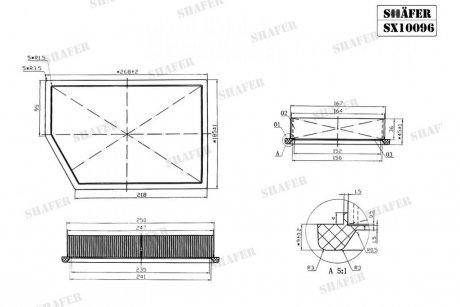 Фильтр воздушный Jeep Cherokee, 2.0-3.2, 13-19, (с металлической сеткой) SHAFER SX10096