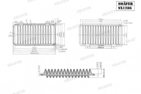 Фильтр воздушный Toyota Avensis T25, Corolla E120, BYD F3, Geely Emgrand, EC7, FC 1.4-2.0 (01-07) SHAFER SX1286