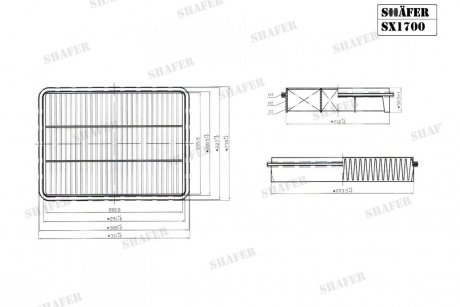 Фильтр воздушный Toyota Land Cruiser 100 4.7 98-, 120 3.0D 02- SHAFER SX1700