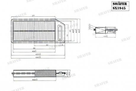 Фильтр воздушный Honda Accord CL, 2.0-2.4, 03-08 SHAFER SX1945