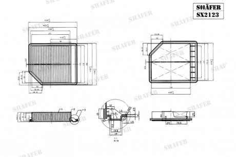 Фильтр воздушный Honda Civic 4D, 5D, FR-V, 1.8, 06- SHAFER SX2123