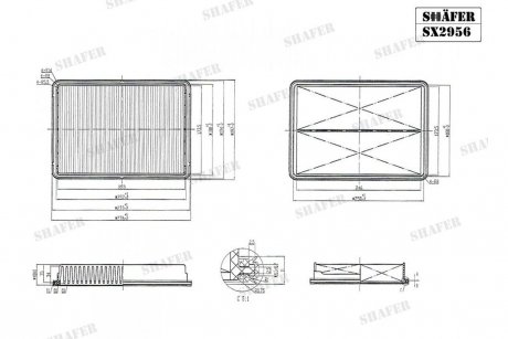 Фильтр воздушный Hyundai Santa Fe, Tucson, Kia Sorento, 2.0D-2.2D, 09-12 SHAFER SX2956