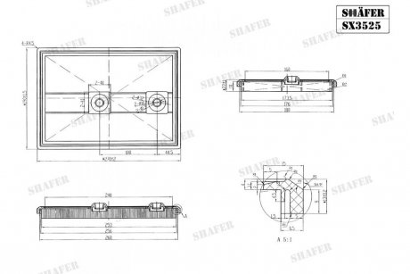 Фильтр воздушный VW Golf V,VI, Passat B6, Leon, Octavia A5,1.2-1.4, TSI SHAFER SX3525