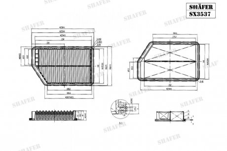 Фильтр воздушный Hyundai Elantra, I30, Kia Ceed, Cerato, 1.4-2.0, 10- SHAFER SX3537