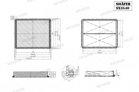 Фильтр воздушный Hyundai Azera, Sonata, Kia Cadenza, Optima, 1.7-2.4, 10- SHAFER SX3540