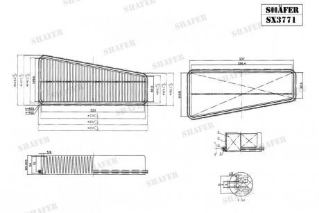 Фильтр воздушный Toyota Land Cruiser Prado 120 4.0, 02-09, (Engine 1GRFE) SHAFER SX3771