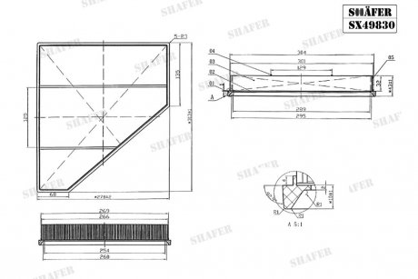 Фильтр воздушный Cadillac ATS (14-19), CTS (14-19), Chevrolet Camaro (16-21), (с пластиковой сеткой) SHAFER SX49830