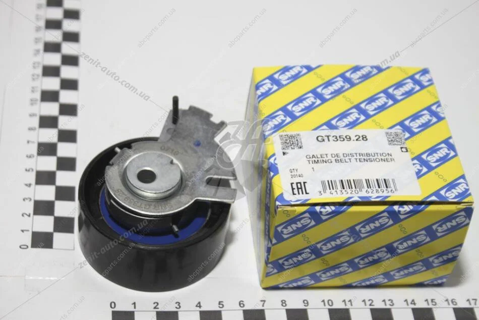 Ролик натяжной ремня ГРМ Peugeot 1007, 206, 307, Patner/Citroen C2, C3, C4, Berlingo 1.6 16v (03-) (GT359.28) SNR SNR NTN GT35928 (фото 1)