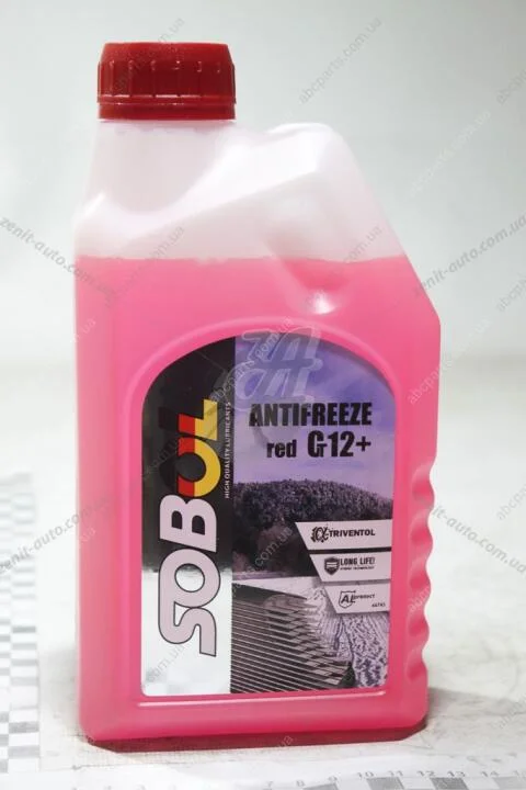 Антифриз G12, (-30С), 1л, (червоний) Sobol 7743 (фото 1)