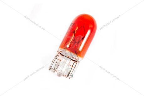Лампа накаливания 12V WY5W 5W W2.1x9.5d T10 AMBER (оранж) (поWор повор. б/цоколя) (кратно 10) Solar 1264