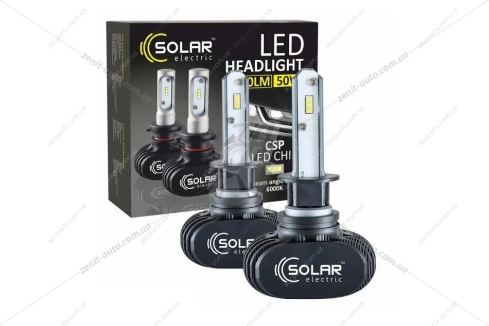 Лампа світлодіодна H4 12/24V 40W 6000K 5000Lm LED CSP Chip 1860 (к-т 2шт) Solar 8204 (фото 1)