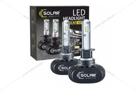 Лампа світлодіодна H7 12/24V 40W 6000K 5000Lm LED Chip Seoul CSP 1860 (к-т 2шт) Solar 8207