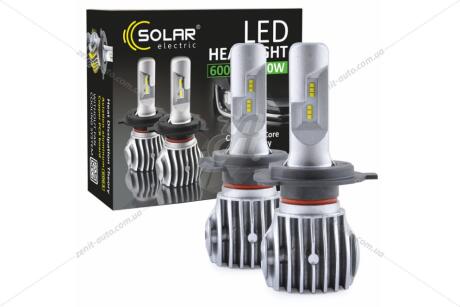Лампа светодиодная H4 12/24V 40W 6500K 6000Lm Chip ZES 2nd G (к-т 2шт) Solar 8604