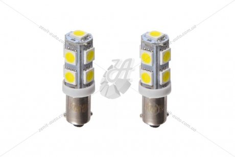 Светодиод 12V Т8 BA9s (9SMD 50х50) белый (к-т 2шт) Solar LS278_B2