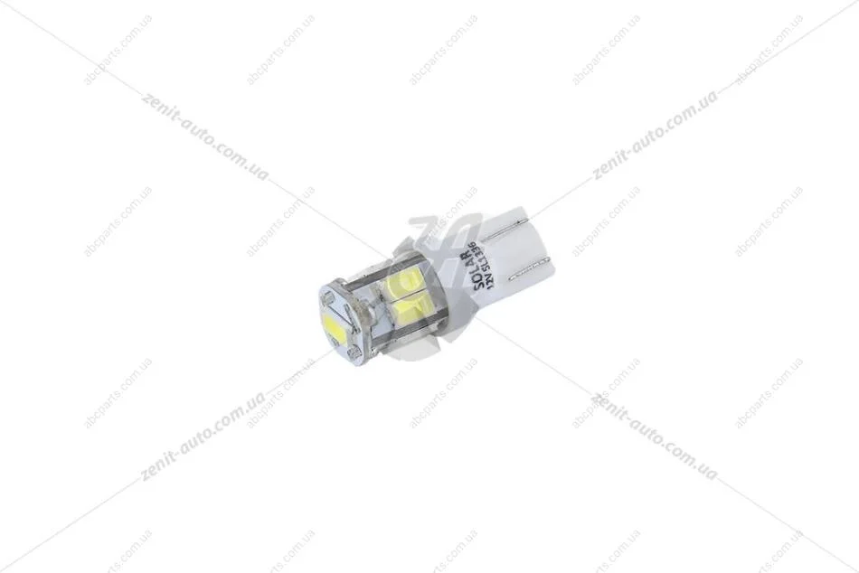 Лампа світлодіодна 12V T10 W2.1x9.5d W5W (9SMD 57x30) білий (к-т 2шт) Solar SL1336 (фото 1)