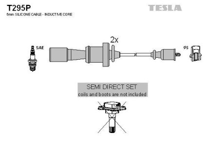 Провода высоковольтные (к-кт) Mitsibushi Lancer IX 2.0 BLATNA TESLA 'T295P