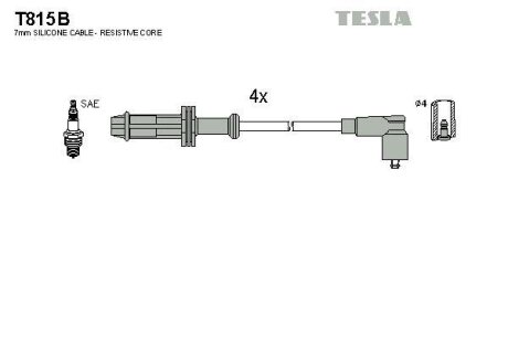 Провода высоковольтные (к-кт) CITROEN BERLINGO (96-11) 1.1, 1.4i BLATNA TESLA 'T815B