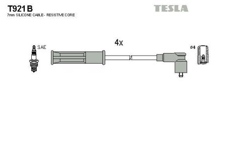 Провода высоковольтные (к-кт) RENAULT KANGOO (08-) 1.6i BLATNA TESLA 'T921B