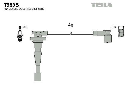 Провода высоковольтные (к-кт) Honda CR-V (I,II) 2.0i BLATNA TESLA 'T985B