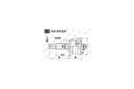 ШРУС наружный Rio 1.4/1.6 (05-) АКПП (нар:25/вн:22) Без кольца ABS TRIALLI Trialli GO 073231