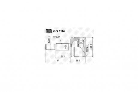 ШРУС наружный Colt 1.1/1.3/1.5 (04-) (нар:25/вн:21) Trialli GO 1114