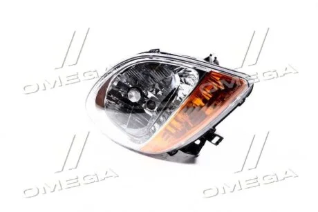 Фара права Renault Kangoo, Nissan Kubistar (03-) H4 хром/жовт. (20-A361-A5-2B) TYC '20A361A52B