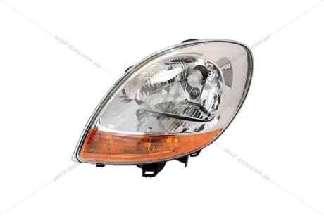 Фара ліва Renault Kangoo, Nissan Kubistar (03-) H4 хром/жовт. (20-A362-A5-2B) TYC '20A362A52B