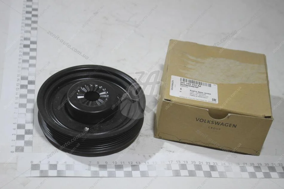 Шкив ременной коленвала (демпферный) VW Caddy, Golf, Polo/Audi A1, A3/Seat Ateca, Leon, Ibiza 1.0 (16-) VAG 04C105243AA (фото 1)