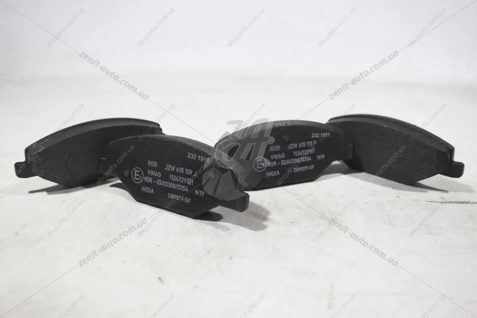 Колодки тормозные перед (компл) VW Polo (10-)/Skoda Fabia (09-15), Rapid (12-) VAG JZW698151AK (фото 1)