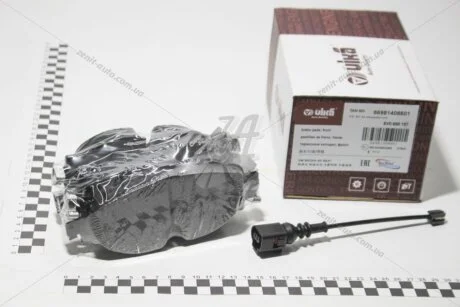 Колодки гальмівні передні з датчиком зносу Skoda Octavia (13-)/VW Golf (13-)14/Audi A3 (13-)15/Seat Leon (13-16) VIKA Vika 66981408601