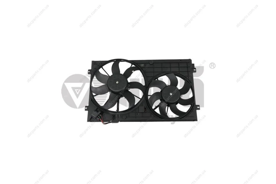 Дифузор вентилятора з двома вентиляторами 200W+150W з блоком управління VW Touran (03-10)/Audi A3 (03-12) vika Vika 91210547801 (фото 1)