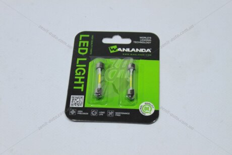 Лампа світлодіодна C5W 10W Festoon 12V SV8.5 0,36W 56Lm (39x8mm) (No canbus) (кратно 2) (салон, подс.ном.) WANLANDA '39MMDSTM