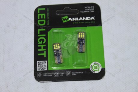 Лампа світлодіодна T10 12V 2,52W 360Lm (10x27mm)(Yes canbus) (кратно 2) WANLANDA 'T10201618C