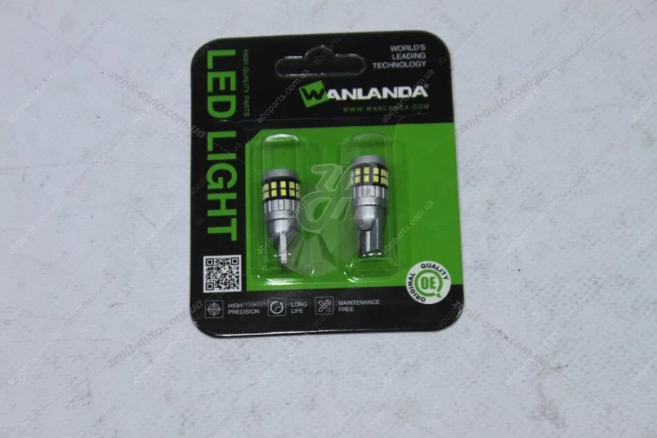 Лампа світлодіодна T10 12V 2,2W 1800Lm (12x30mm)(Yes canbus) (кратно 2) WANLANDA 'T10201630SMD 12V80V (фото 1)