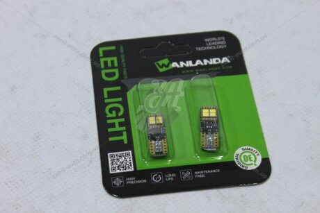 Лампа світлодіодна T10 12V 2,3W 1800Lm (9x26mm)(Yes canbus) (кратно 2) WANLANDA 'T103020EMC8A