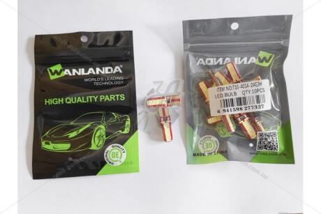 Лампа светодиодная T10 12V 1,32W 576Lm (10x31mm)(No canbus) (кратно 10) WANLANDA 'T10401424GJH