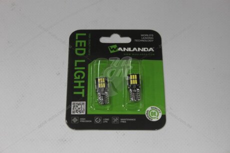 Лампа світлодіодна T10 12V 2W 1200Lm (25x11mm)(No canbus) (кратно 2) WANLANDA 'T10401424RB