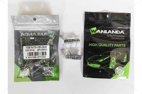 Лампа светодиодная T10 12V 0,72W (10x31mm)(No canbus) (кратно 10) 12GJS WANLANDA 'T10COB12GJS