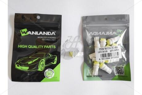 Лампа светодиодная T10 12V 0,72W (12x26mm)(No canbus) (кратно 10) WANLANDA 'T10TC010