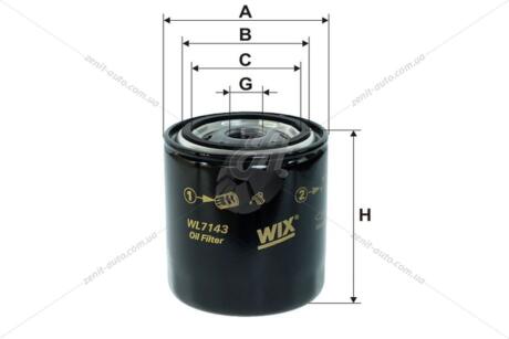 Фільтр масляний Nissan Almera II (N16) (00-03), Primera II (96-02), Terrano II (96-05) WIX WIX FILTERS WL7143